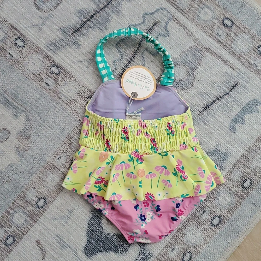 NWT Wildflowers Clothing La La Land Yellow Paradise One Piece Swimsuit Sz18m